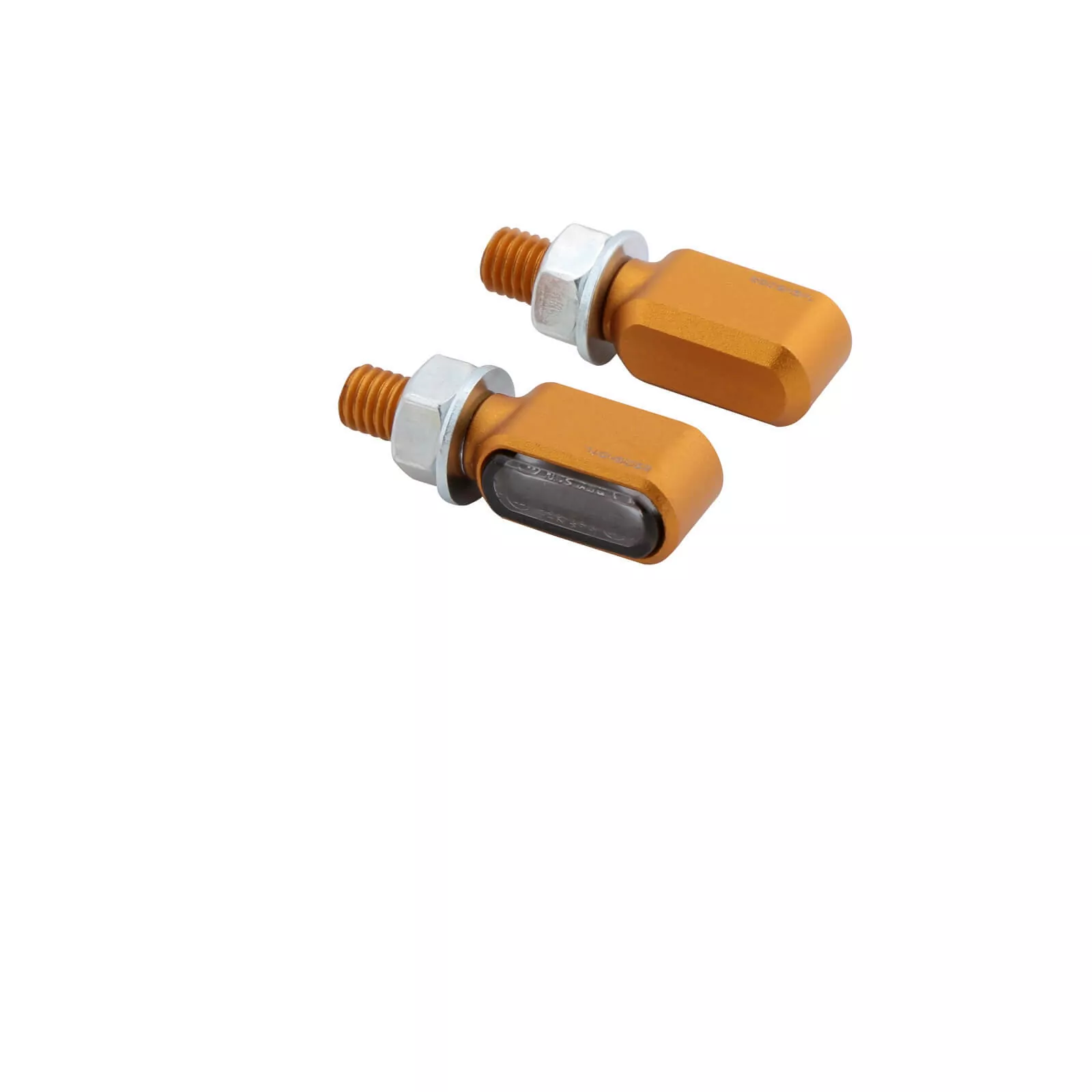 HIGHSIDER Pro Little Bronx LED Indicator Gehäuse  Gold / Linse Rauchgrau (Paar), Vorn & Hinten