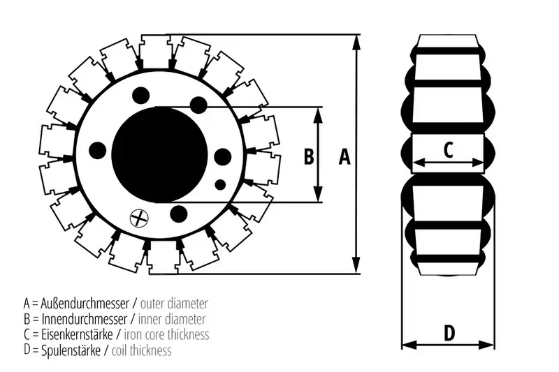 ElectroSport Stator ESG010 für Lichtmaschine