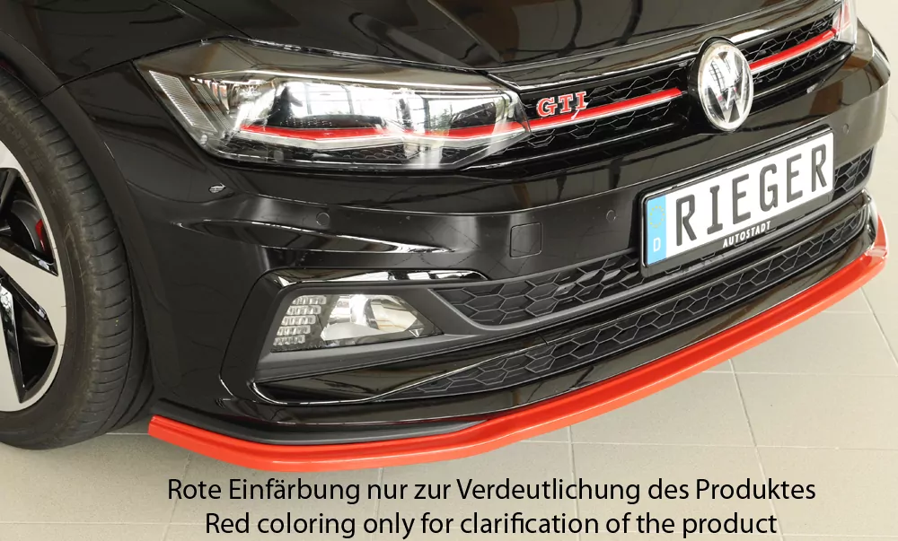 Rieger Spoilerschwert für VW Polo (AW) R-Line | 5-tür. 06.17- für orig. GTI-/R-Line Frontschürze