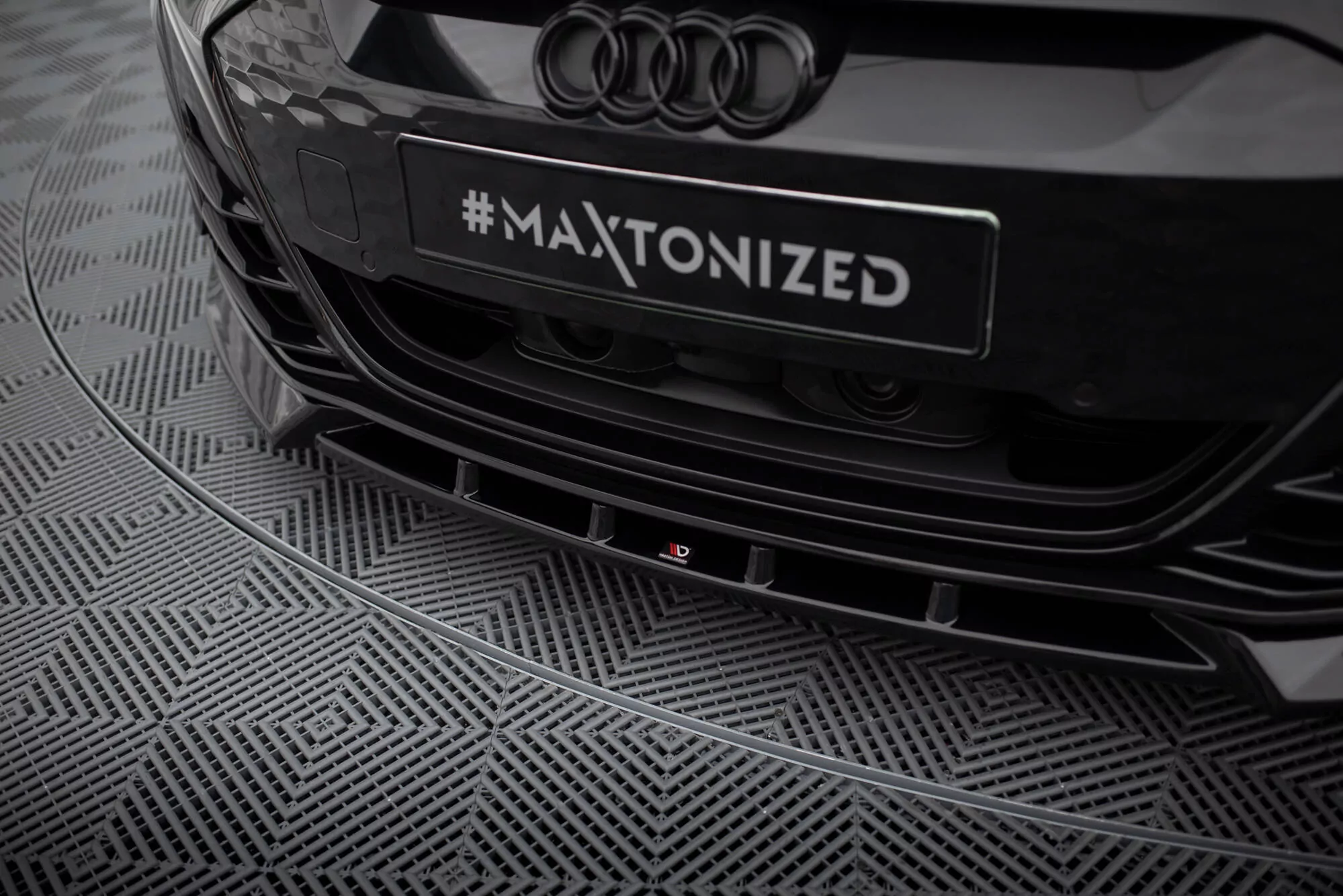 Front Ansatz V.1 Für Audi E-Tron GT / RS GT Mk1 Schwarz Hochglanz