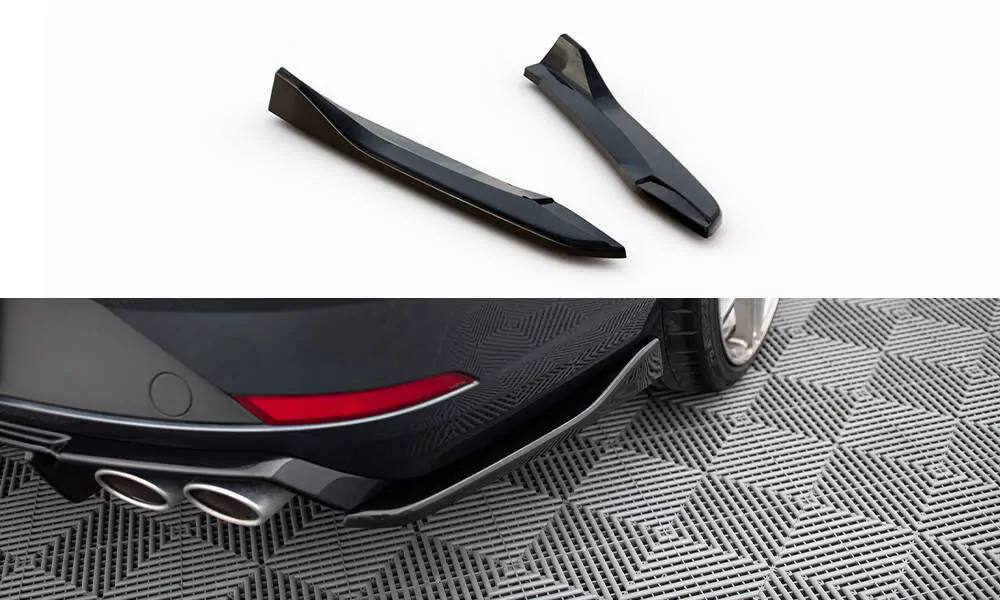 Heck Ansatz Flaps Diffusor Passend Für Diffusor Passend Für V.3 Seat Leon Cupra  ST Mk3 FL Schwarz Hochglanz Schwarz Hochglanz