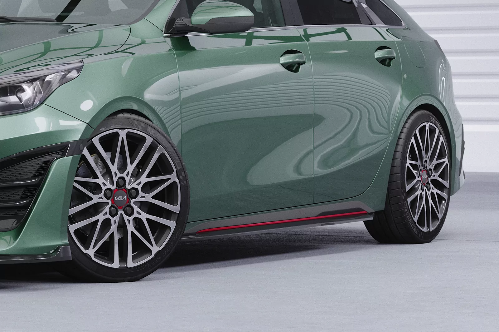 Seitenschweller für Kia Pro Ceed (CD) GT SS575 Schwarz Strukturiert