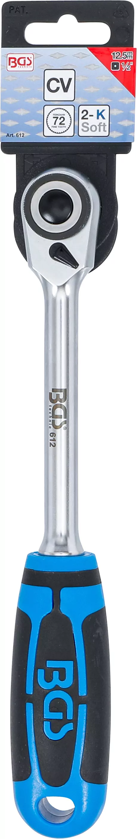 Umschaltknarre | feinverzahnt | Abtrieb Außenvierkant 12,5 mm (1/2")