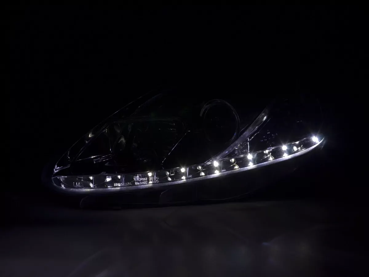 Scheinwerfer Set Daylight LED TFL-Optik Fiat Grande Punto Typ 199 Bj. 05-08 chrom