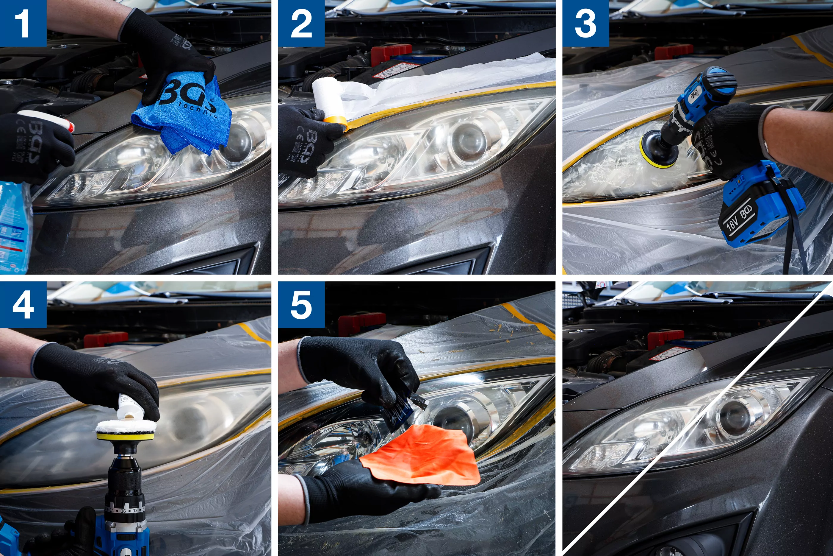 Fahrzeugscheinwerfer-Aufbereitungs-Kit | 14-tlg.