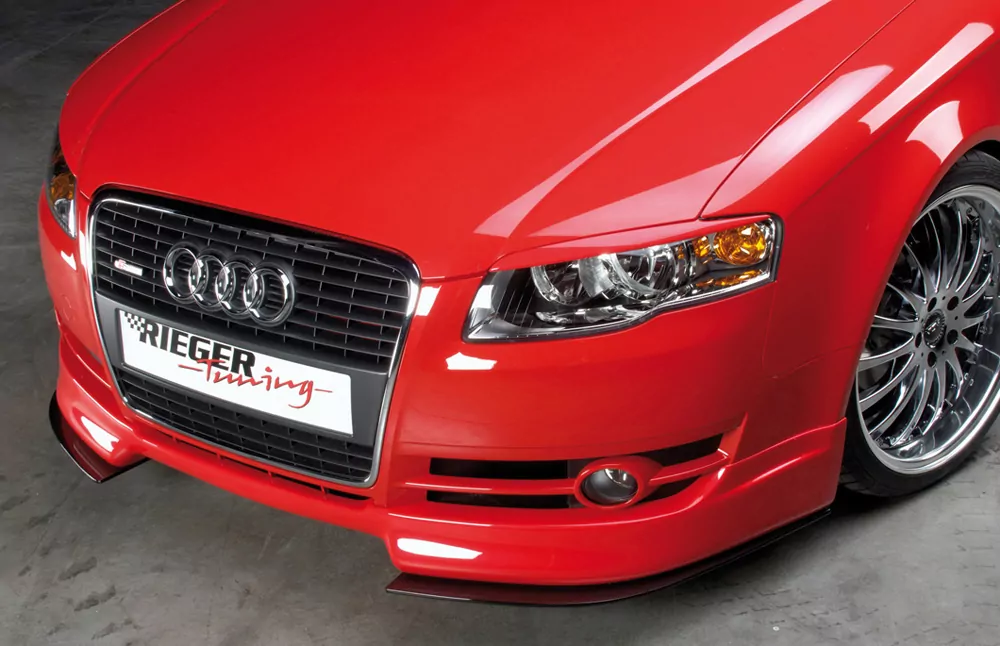 Rieger Spoilerlippe für Audi A4 (8E) Typ B7 | Lim. 11.04- (ab Facelift) -> nur passend für 5 kleine Schächte unterm Grill!