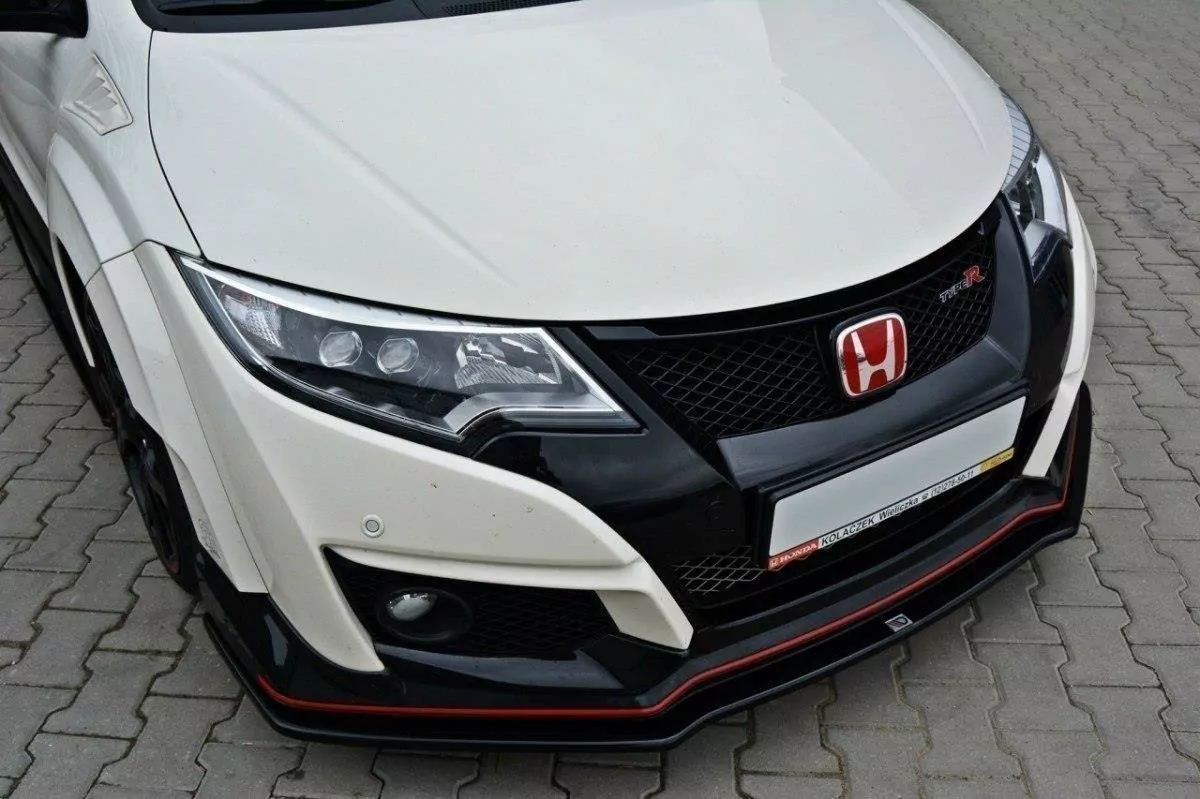 Front Ansatz Passend Für V.1 Passend Für HONDA CIVIC IX TYPE R Schwarz Hochglanz Schwarz Hochglanz