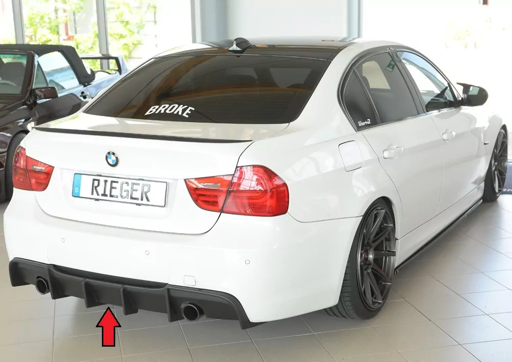 Rieger Heckeinsatz matt schwarz für BMW 3er E91 Touring 09.08- (ab Facelift) LCI