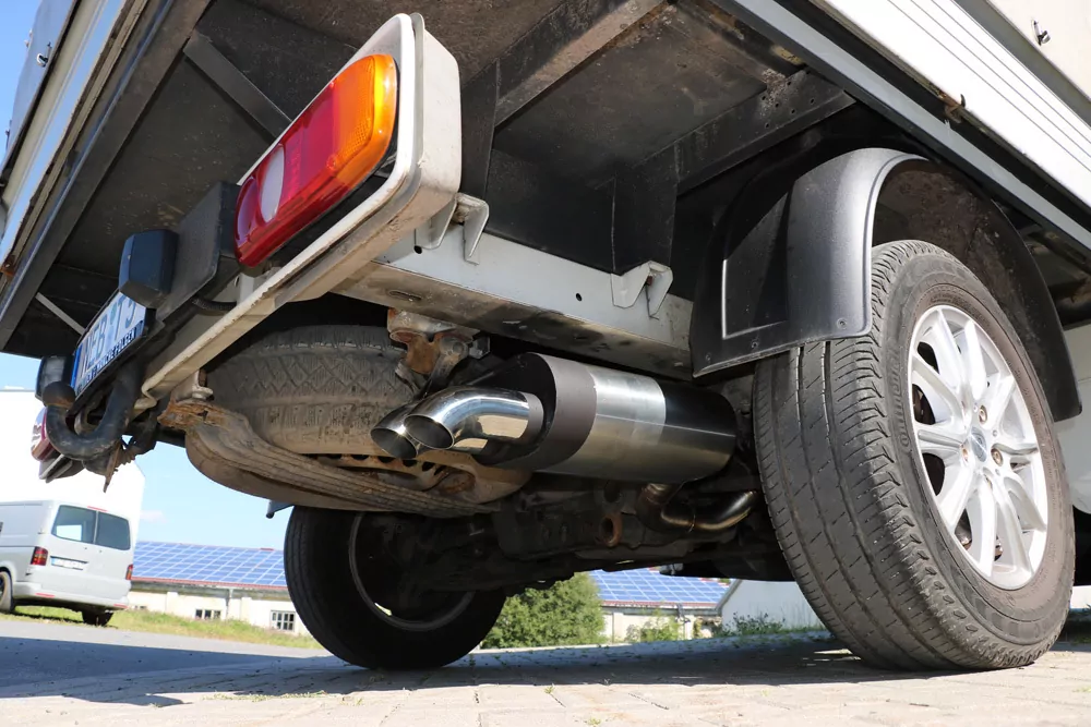 VW Bus T5 Pritsche 4x4 Doppelkabine  Endschalldämpfer - 2x63 Typ 28