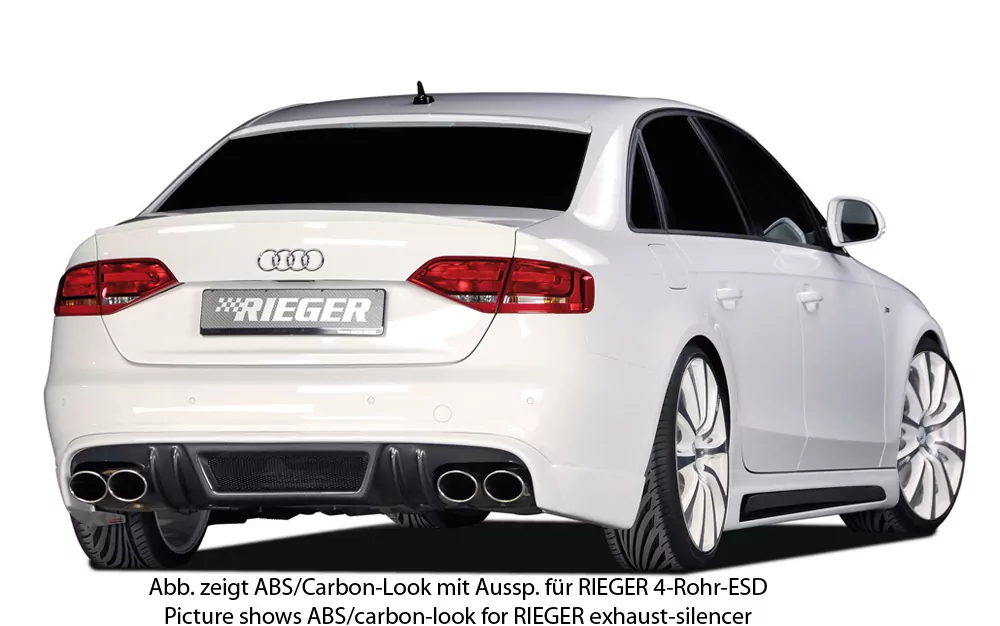 Rieger Heckschürzenansatz für Audi A4 S4 (B8/B81) - Avant 11.08-12.11 (bis Facelift) carbon optik