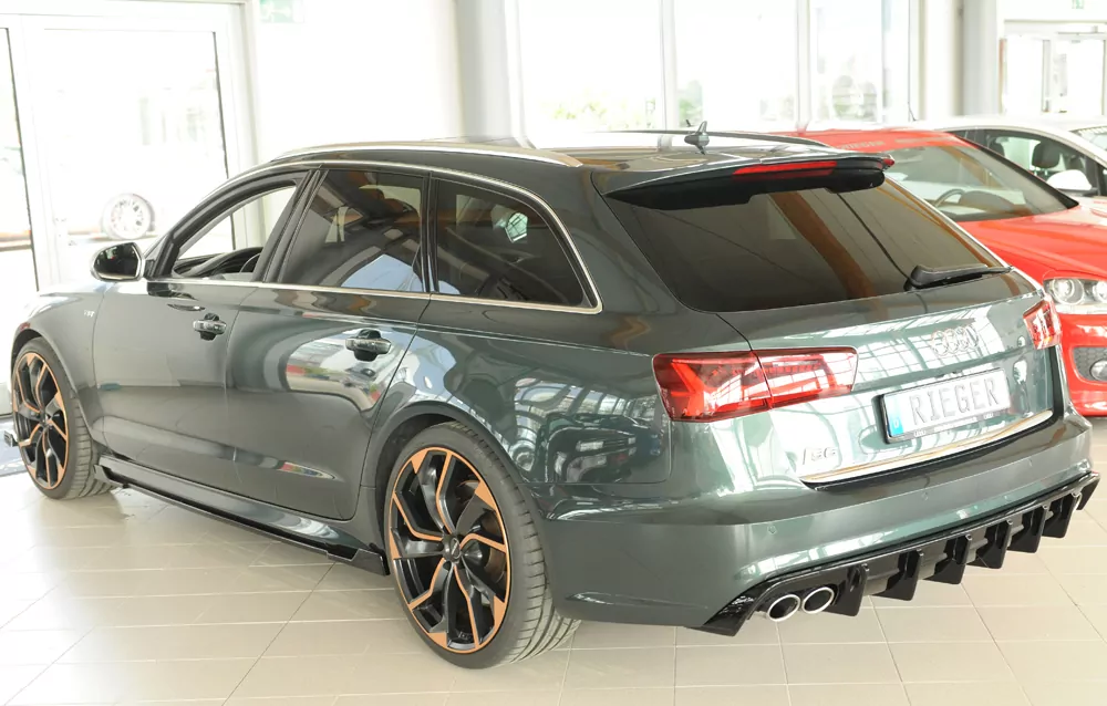 Rieger Heckeinsatz (für Fzg. mit AHK) glanz schwarz für Audi A6 S6 (4G/C7) Lim. 09.14- (ab Facelift)