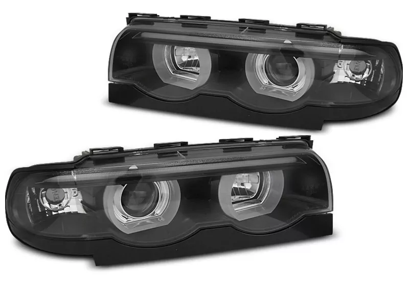 HEADLIGHTS ANGEL EYES LED 3D BLACK fits BMW E38 94-01