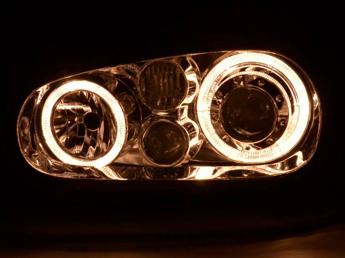 Scheinwerfer Set Angel Eyes VW Golf 4 Typ 1J Bj. 98-03 chrom