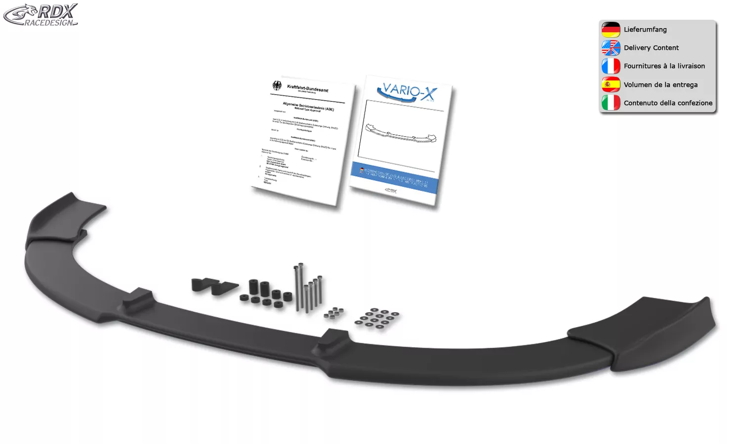 RDX Frontspoiler VARIO-X für AUDI A6 4F -2008 Frontlippe Front Ansatz Vorne Spoilerlippe
