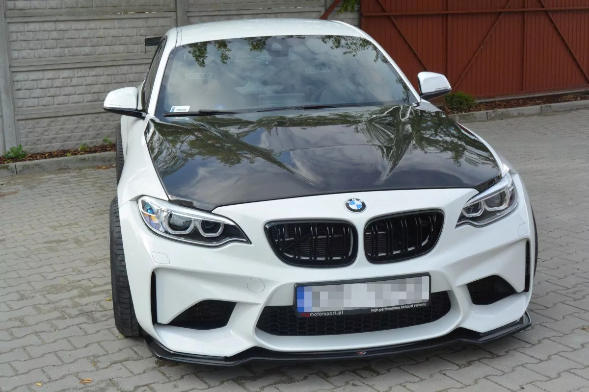 Front Ansatz Passend Für Passend Für BMW M2 (F87) COUPÉ Schwarz Hochglanz Schwarz Hochglanz