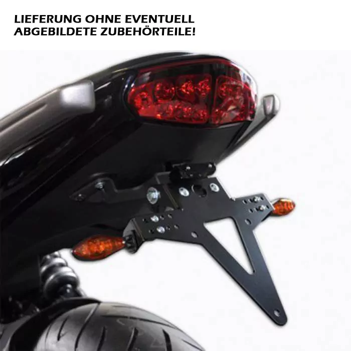 Kennzeichenhalter Kawasaki Er-6n / F, Bj. 09-11, Verstellbar, Schwarz, Inkl. Reflektorhalter