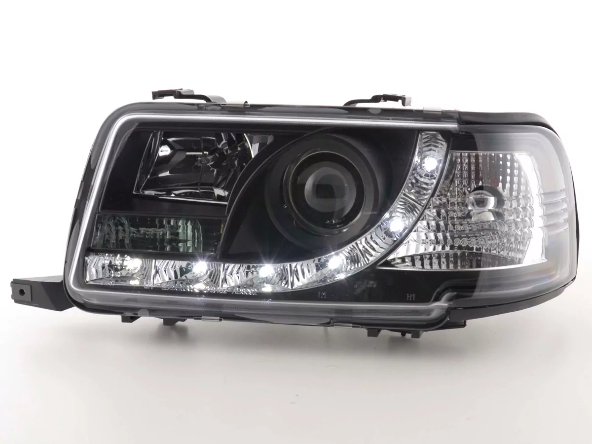 Scheinwerfer Set Daylight LED TFL-Optik Audi 80 Typ B4 Bj. 91-94 schwarz