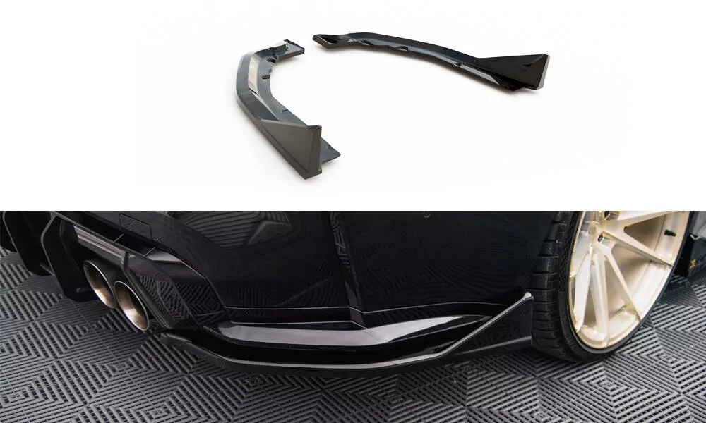 Heck Ansatz Flaps Diffusor V.4 Für BMW M4 G82 Schwarz Hochglanz