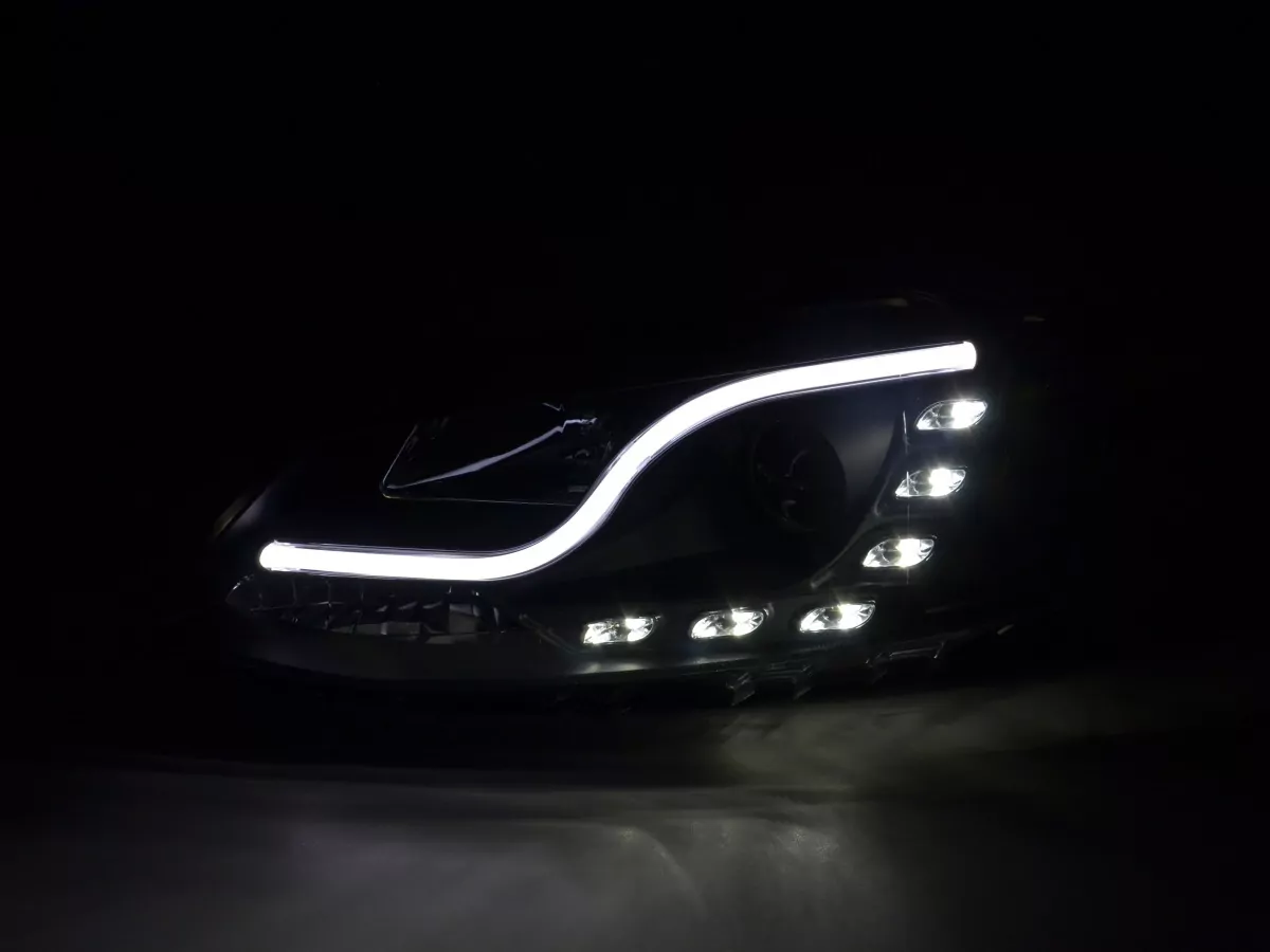 Scheinwerfer Set Daylight LED Tagfahrlicht VW Jetta 6 Bj. ab 2011 schwarz