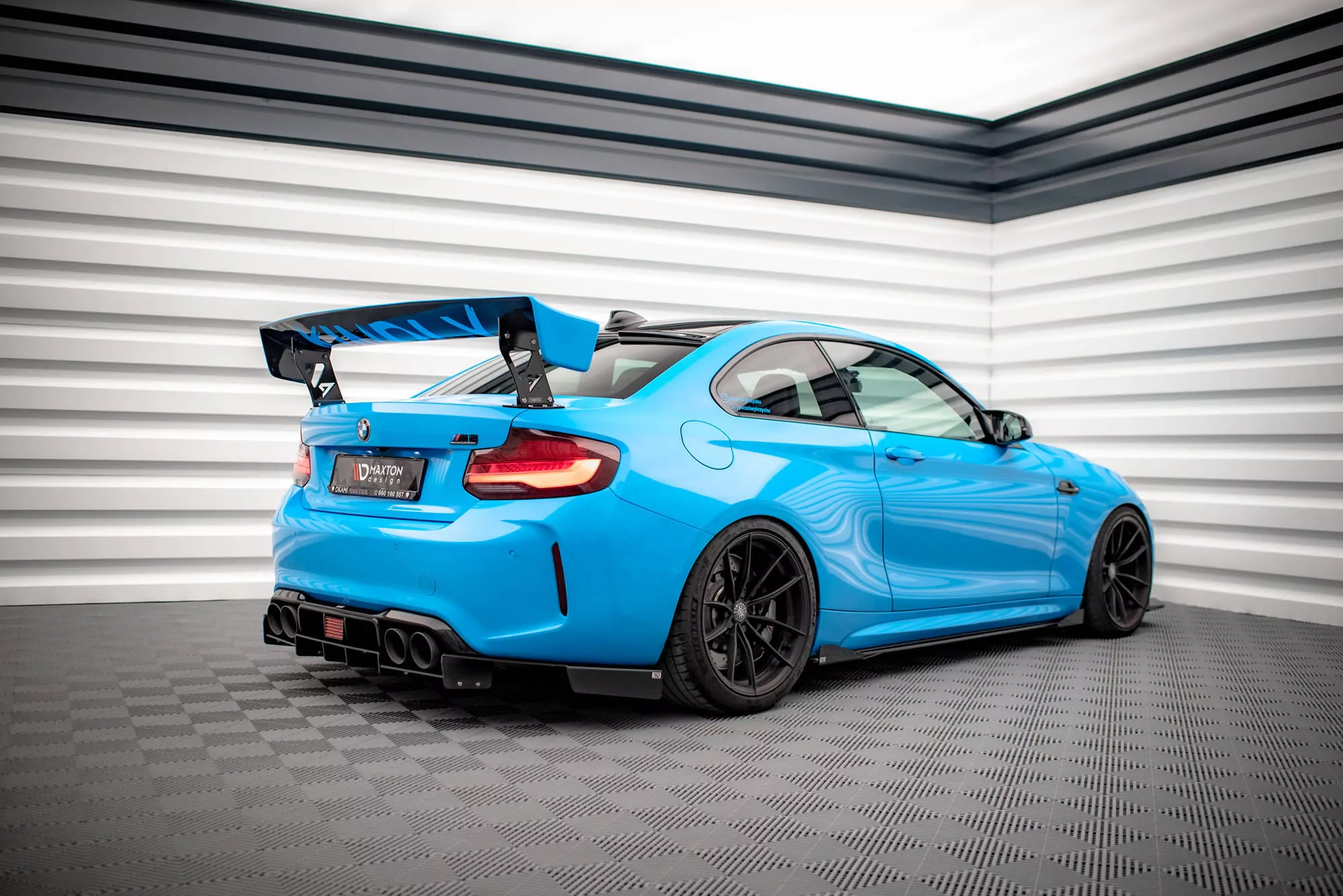 Street Pro Seitenschweller Ansatz Für + Flaps BMW M2 F87 Schwarz Hochglanz