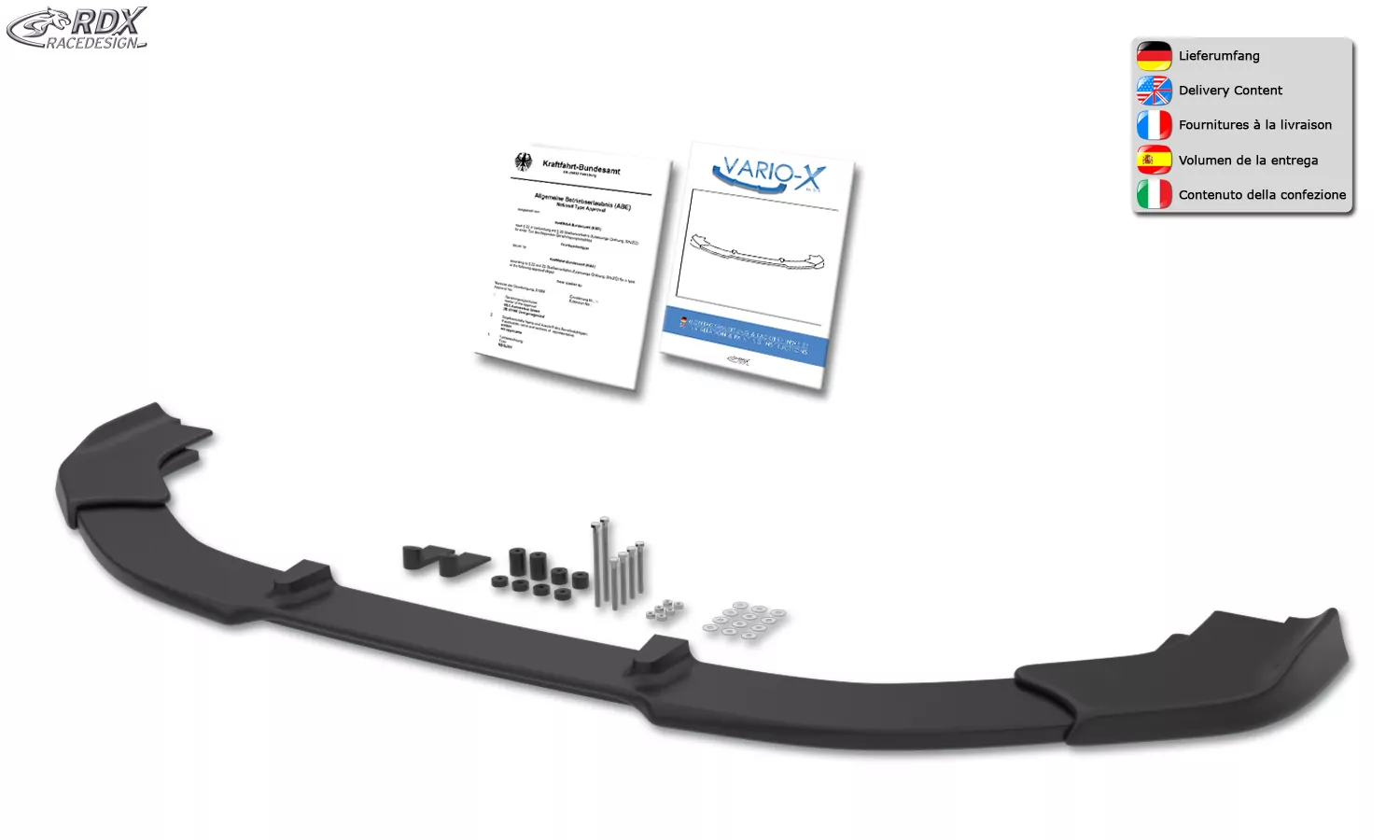 RDX Frontspoiler VARIO-X für VW Golf 7 R-Line (-2017) Frontlippe Front Ansatz Vorne Spoilerlippe