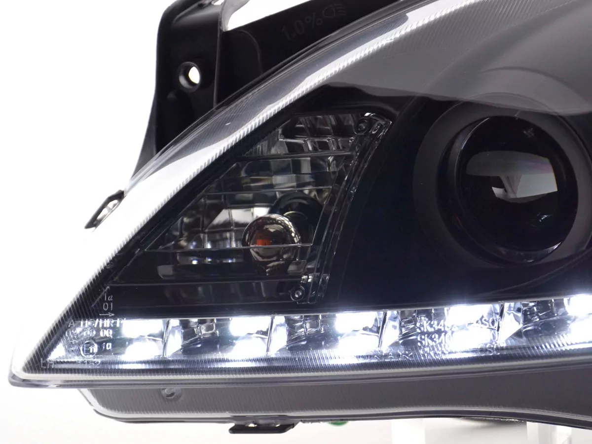Scheinwerfer Set Daylight LED Tagfahrlicht Opel Corsa C Bj. 01-06 schwarz