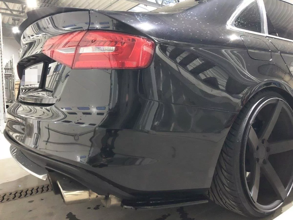 Heck Ansatz Flaps Diffusor Passend Für Diffusor Passend Für Audi S4 B8 FL Schwarz Hochglanz Schwarz Hochglanz