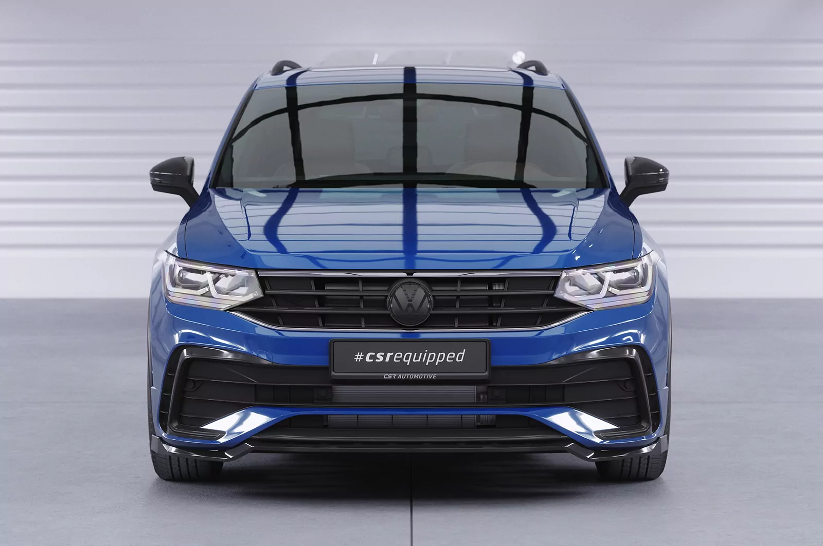Cup-Spoilerlippe mit ABE für VW Tiguan II (Typ AD1) R-Line CSL475 Schwarz Strukturiert