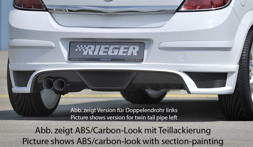 Rieger Heckschürzenansatz für Opel Astra H - Schrägheck 03.04- carbon optik