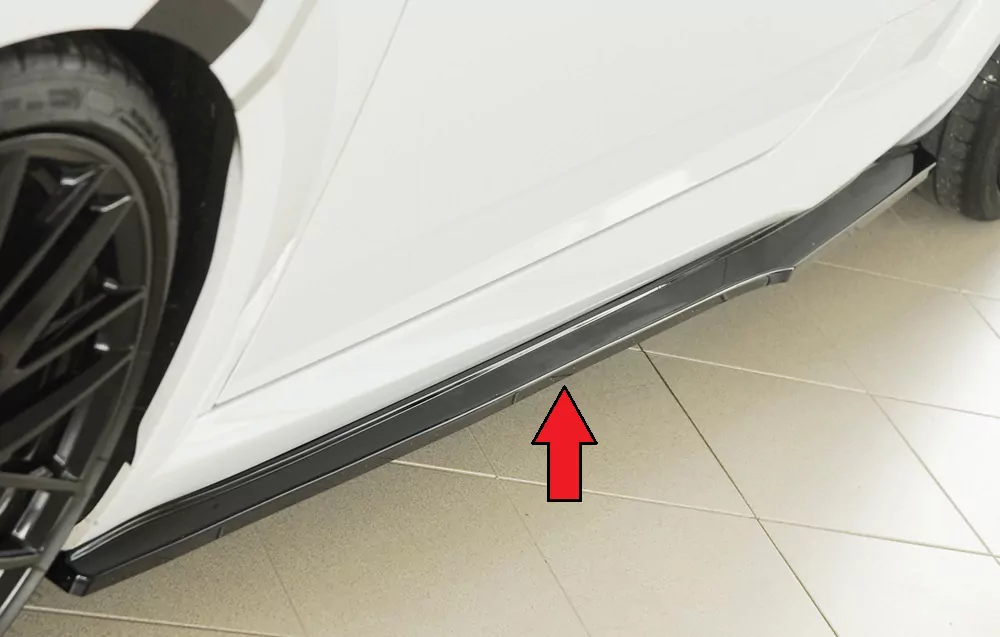 Rieger Seitenschweller links ansatz (ca. 19mm) glanz schwarz für Audi TTS (8J-FV/8S) Roadster 07.14-08.18 (bis Facelift)