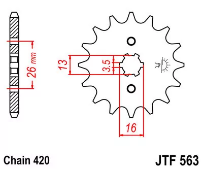 Ritzel 16Z  |  420 Grobverz. 3,5 Innen Ø 13/16
