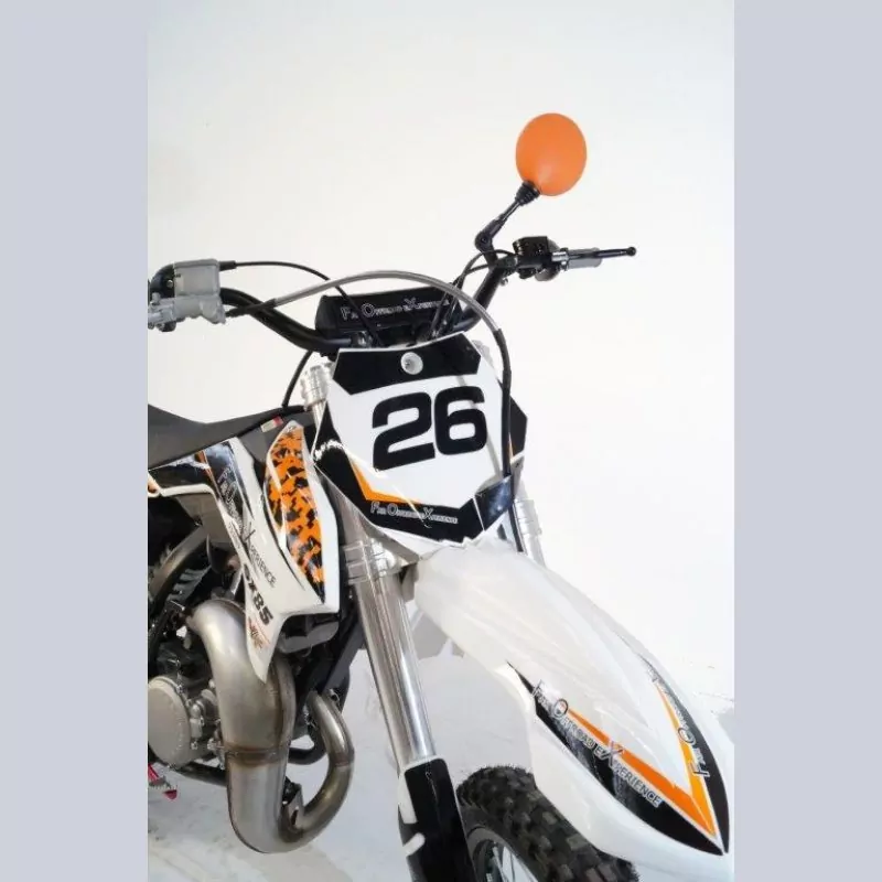 FAR Lenkerspiegel Motocross 257A ORANGE | Universal | E-geprüft | M8, M10x1.25