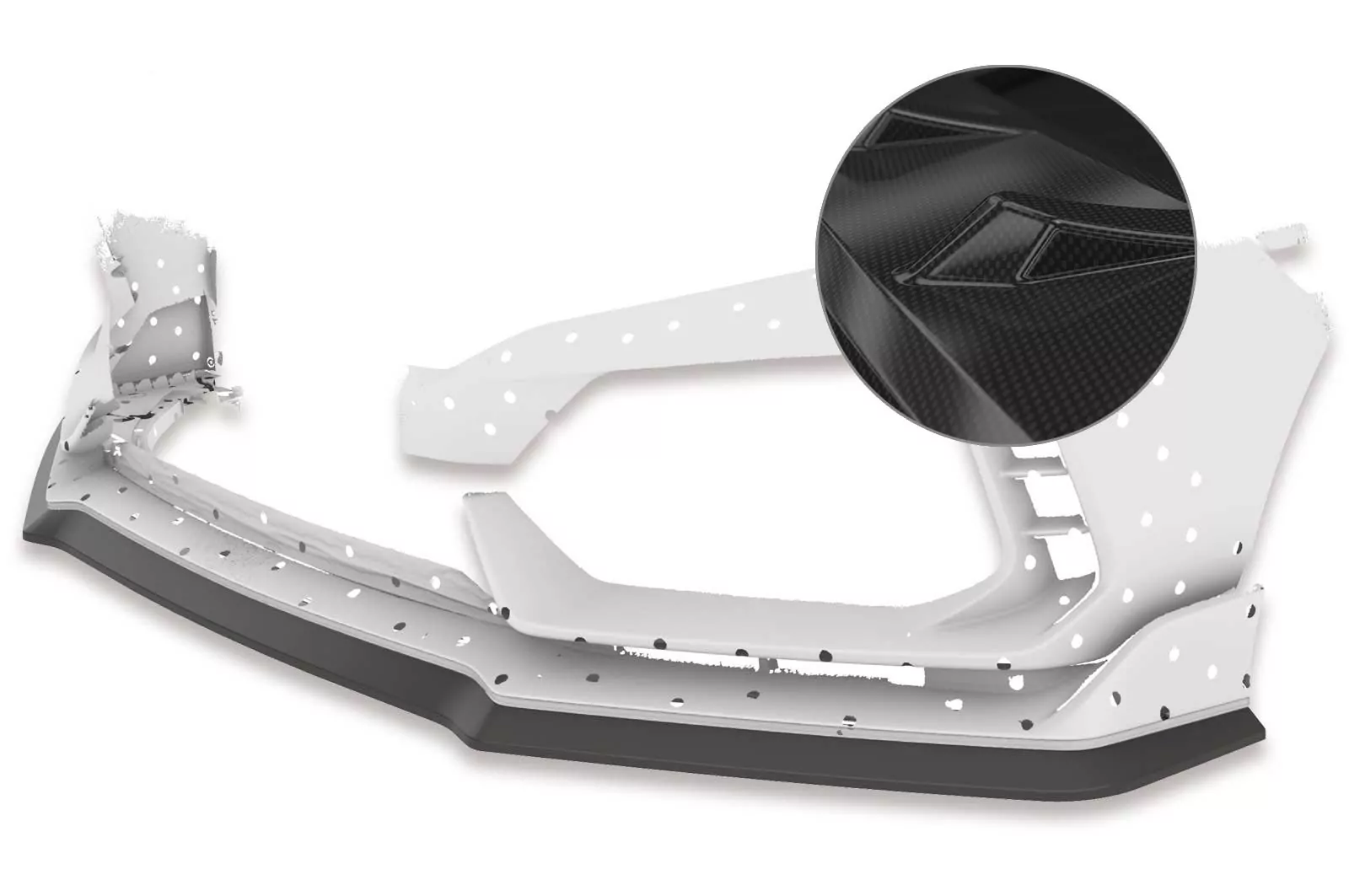 Cup-Spoilerlippe mit ABE für Honda Civic FK8 Type R CSL440-C Carbon Look Hochglanz