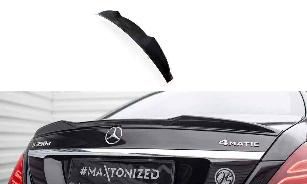 Spoiler CAP Für 3D Mercedes-Benz S W222 / W222 Facelift Schwarz Hochglanz