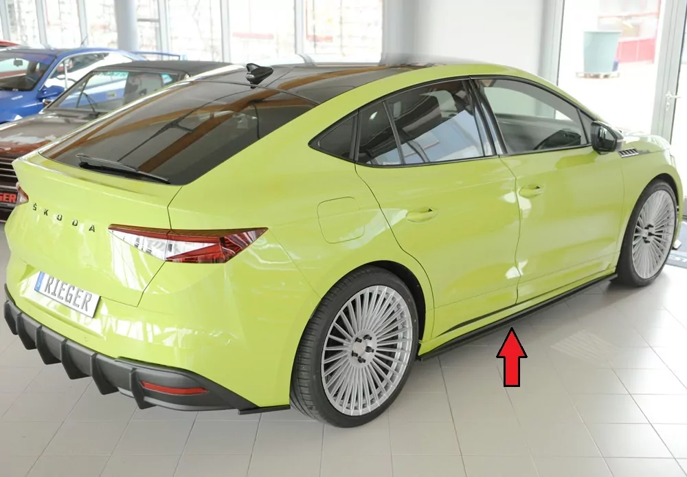 Rieger Seitenschweller rechts ansatz matt schwarz für Skoda Enyaq iV RS (NY) SUV (5AZ) 07.21-