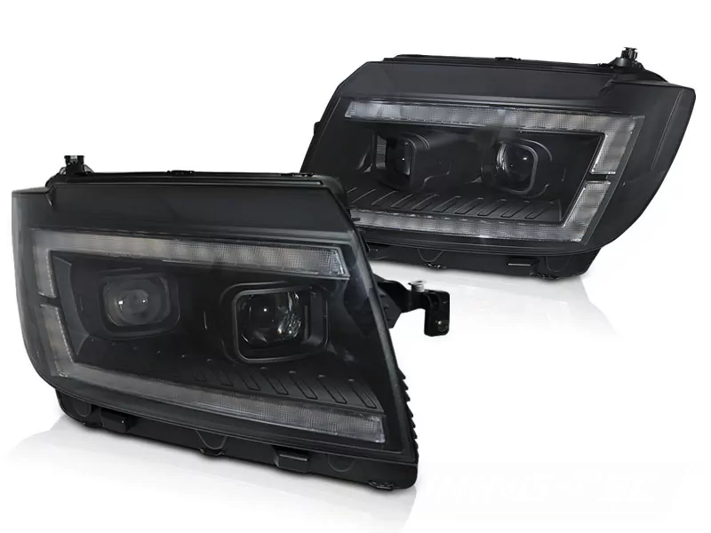 Led Headlights Tube Light Black Drl Seq Fits Vw Crafter Ii 2017- 