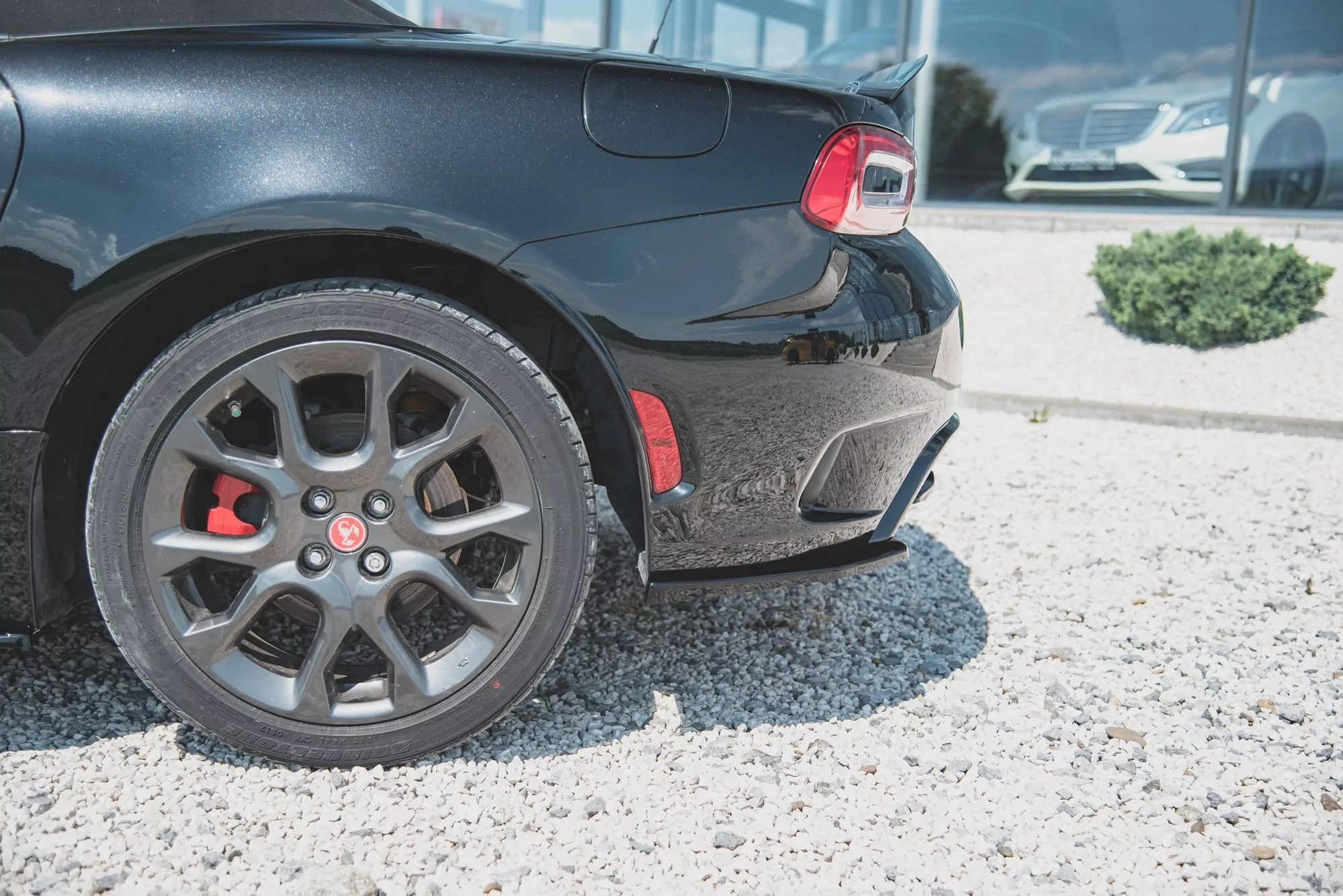 Heck Ansatz Flaps Diffusor Passend Für Fiat 124 Spider Abarth Schwarz Hochglanz