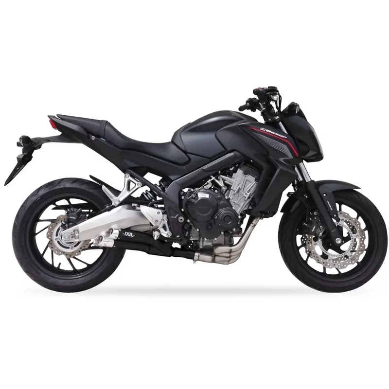 IXIL Hyperlow Full Exhaust System Stainless Steel Black / Aluminium Polished - Honda CB650F - XH6356XB