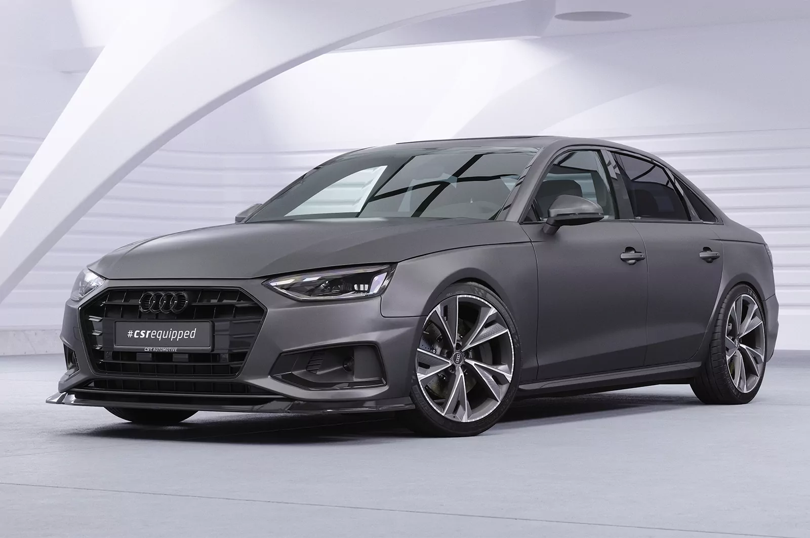 Cup-Spoilerlippe mit ABE für Audi A4 B9 (Typ 8W) CSL530 Schwarz Strukturiert