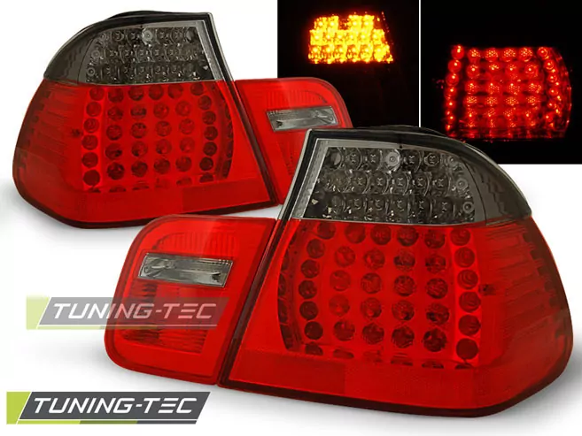 Led Tail Lights Red Smoke Fits Bmw E46 09.01-03.05 Sedan