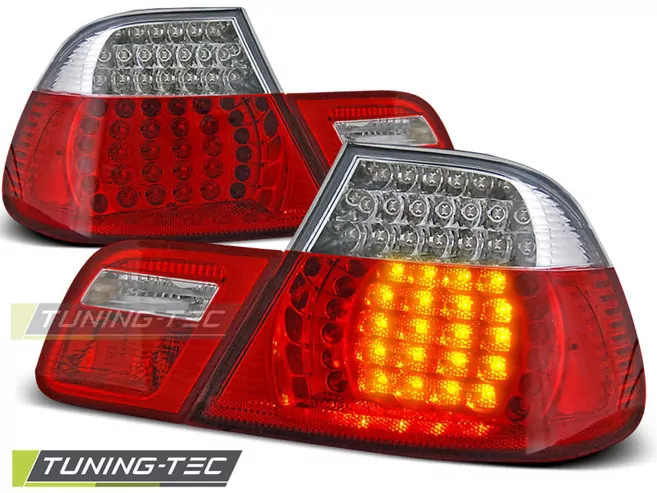 Led Tail Lights Red White Fits Bmw E46 04.99-03.03 Coupe