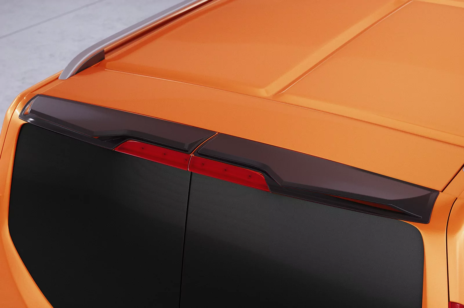 Heckflügel mit ABE für Ford Transit MK7 Custom mit Hecktüren HF964 Schwarz Strukturiert