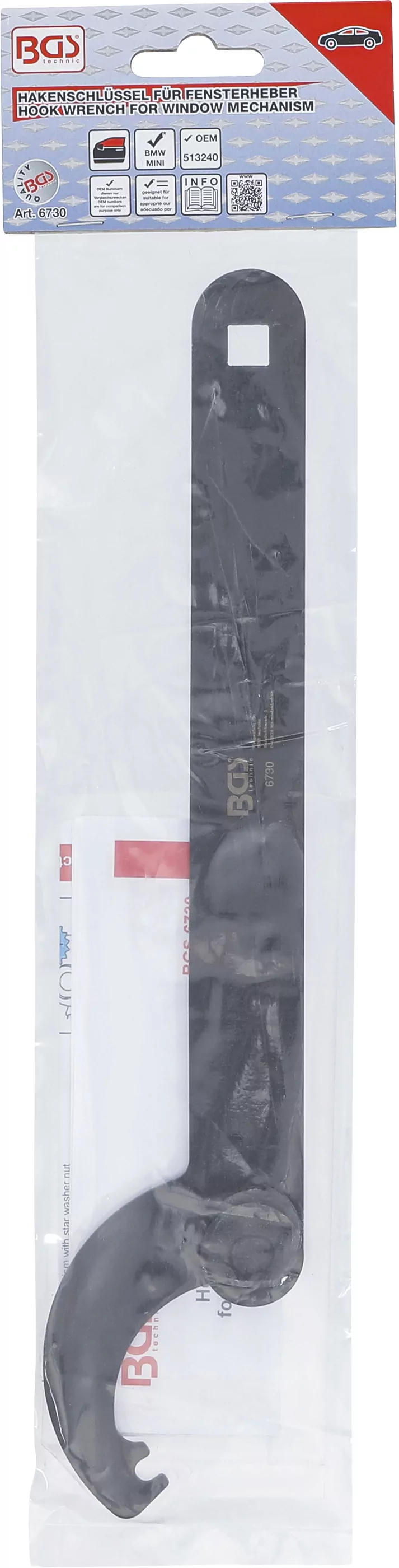 Hakenschlüssel für Fensterheber | für BMW E60, E81, E82 und MINI R50, R52, R53