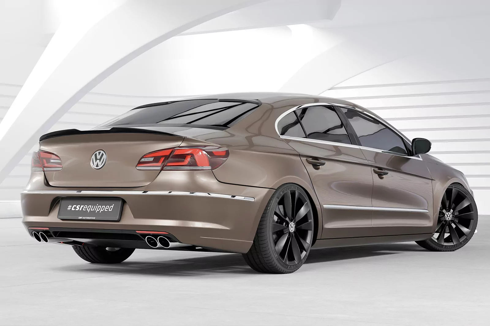 Heckscheibenblende für VW Passat CC / CC HSB084 Schwarz Strukturiert