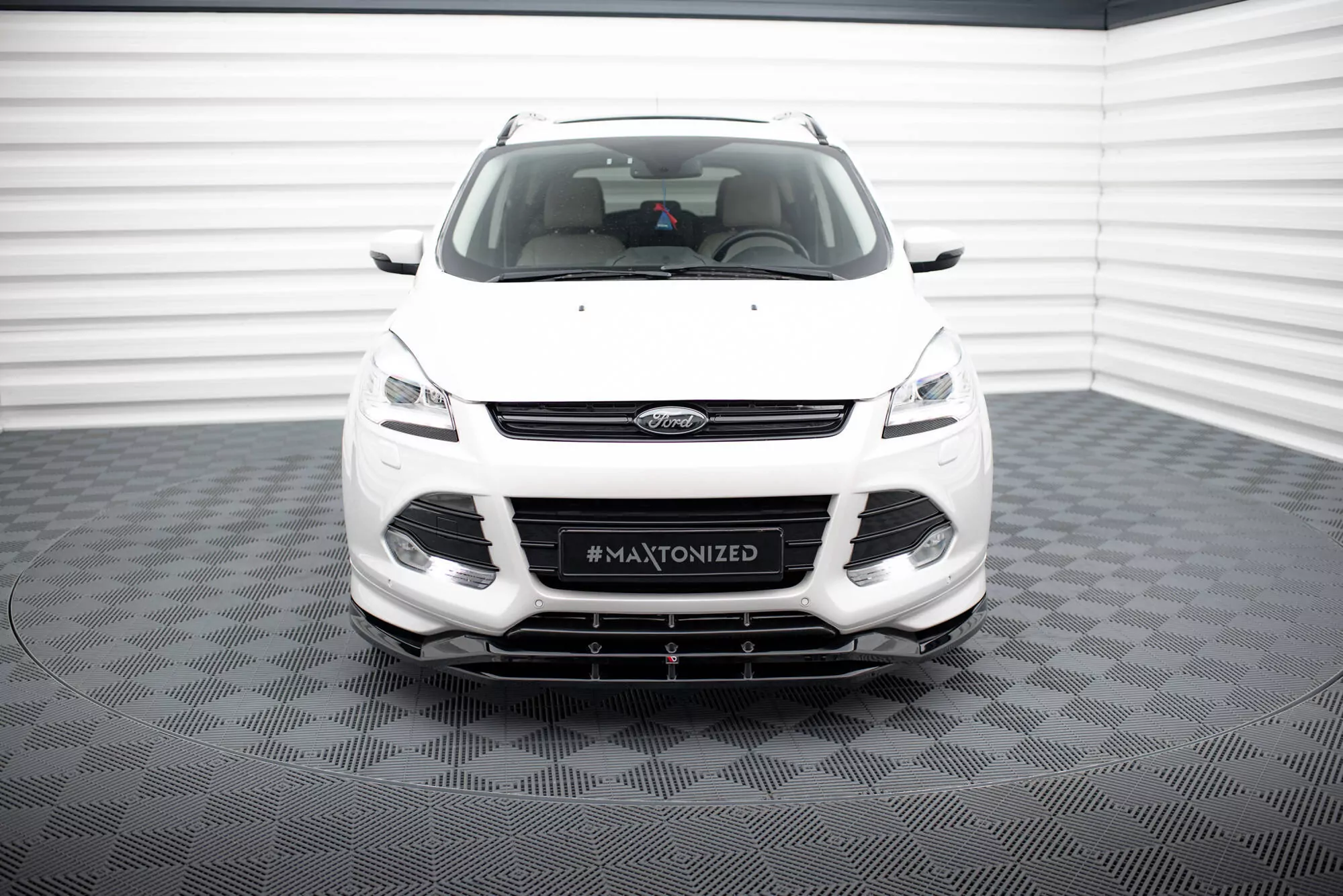 Front Ansatz Für Ford Kuga ST-Line Mk2 Schwarz Hochglanz