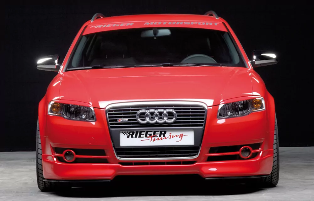 Rieger Spoilerlippe für Audi A4 (8E) Typ B7 | Lim. 11.04- (ab Facelift) -> nur passend für 5 kleine Schächte unterm Grill!