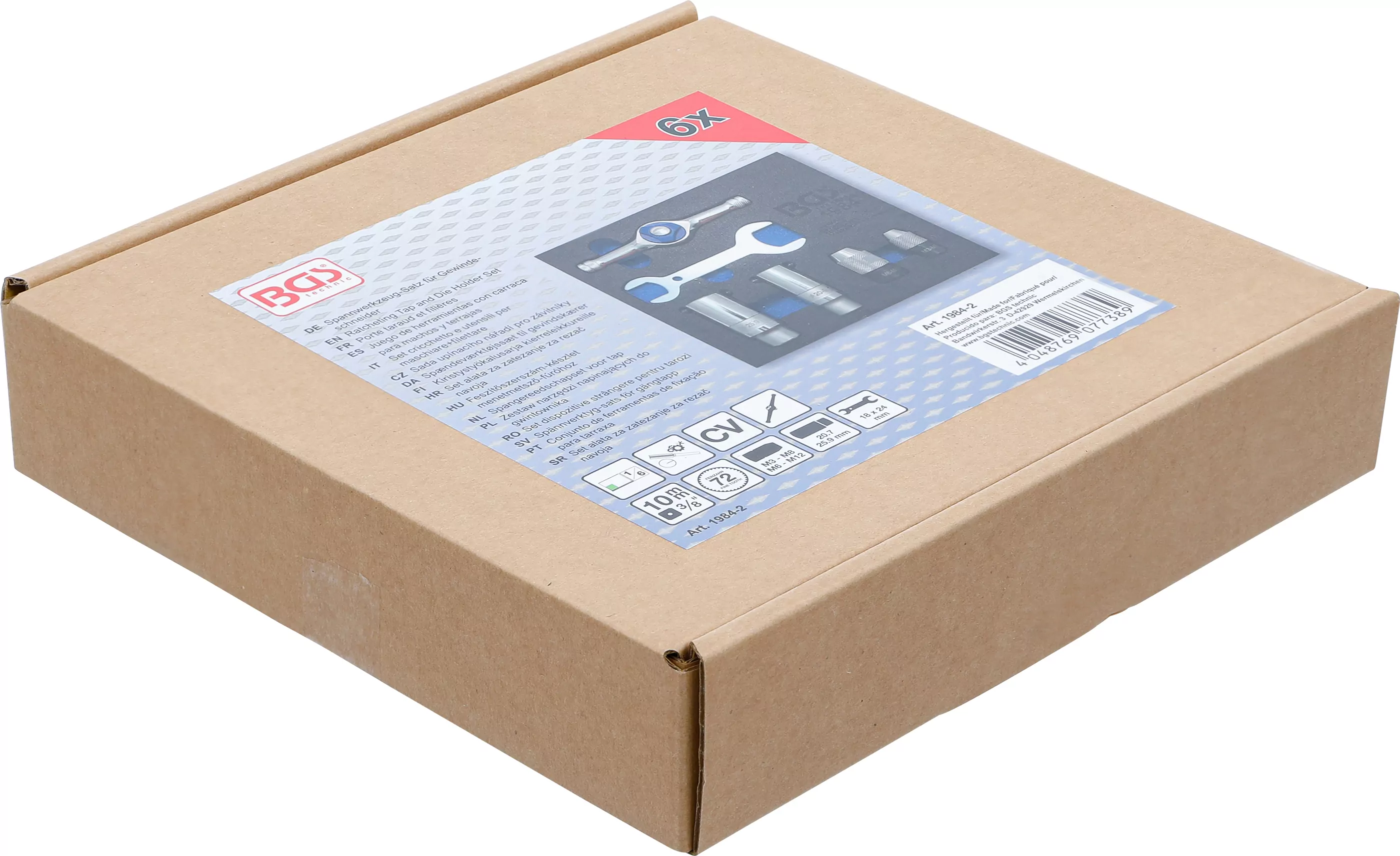 Werkstattwageneinlage 1/6: Spannwerkzeug-Satz für Gewindeschneider | 6-tlg.