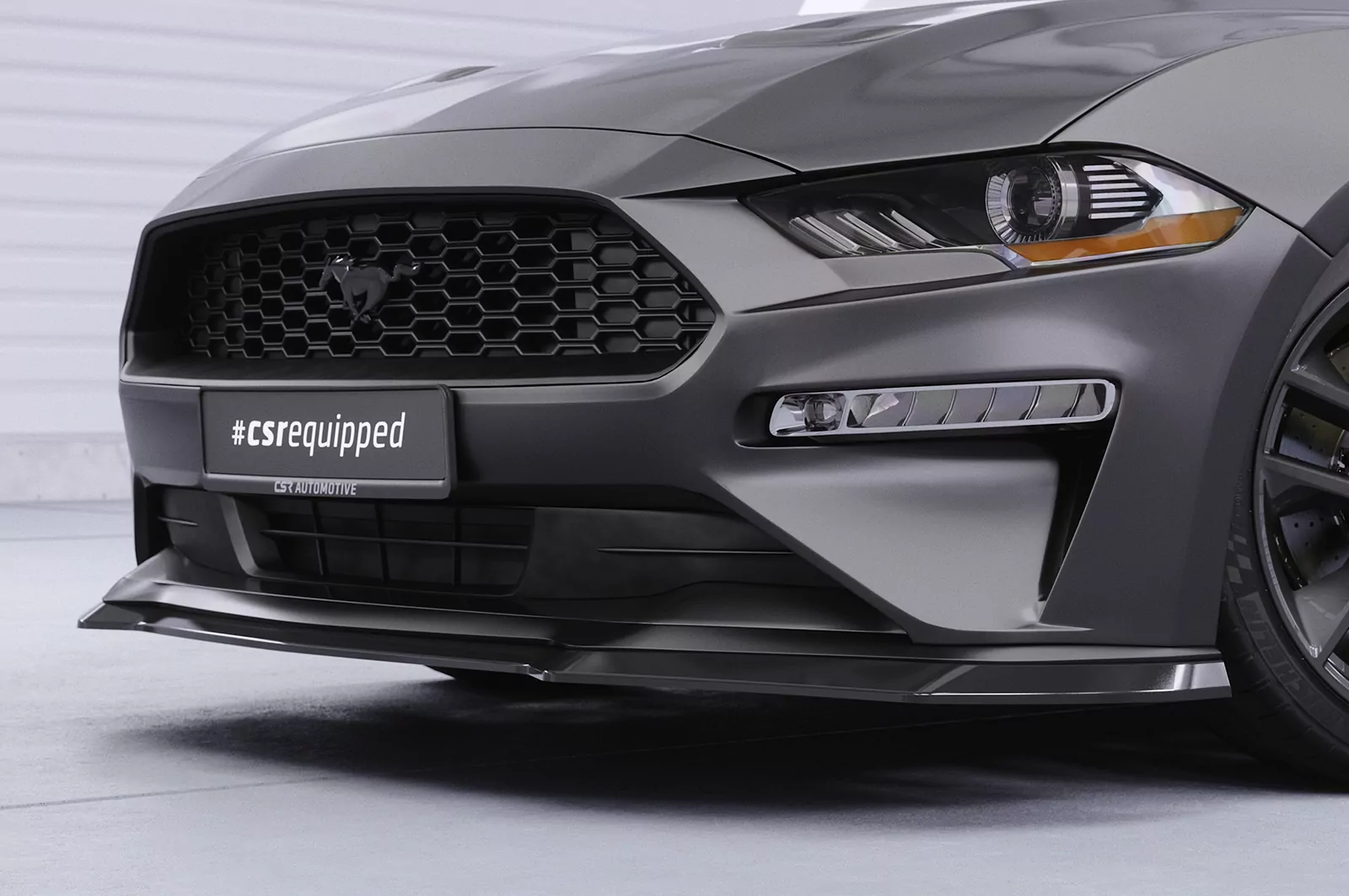 Cup-Spoilerlippe mit ABE für Ford Mustang VI CSL452 Strukturiert (schwarz matt)