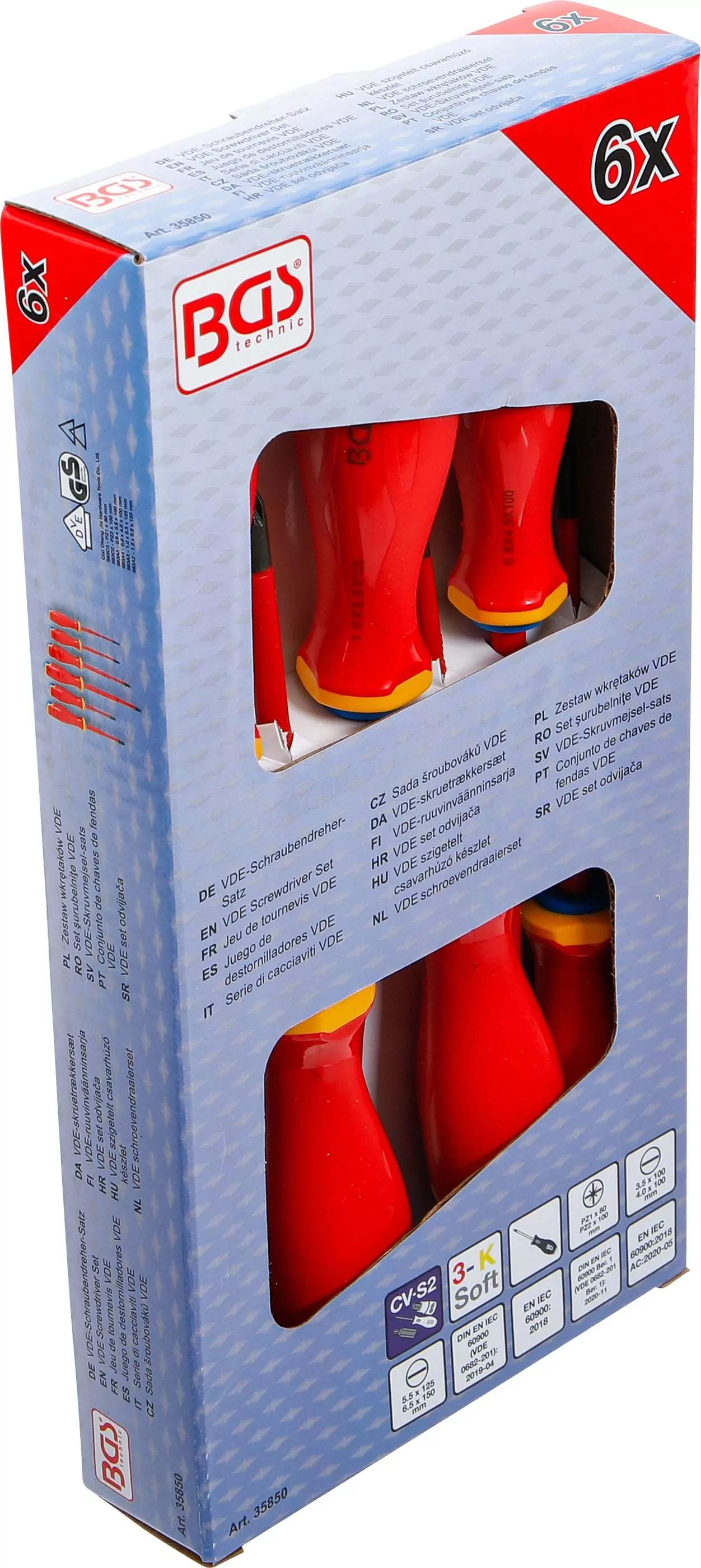 VDE-Schraubendreher-Satz | extra dünne Spitze | 6-tlg.