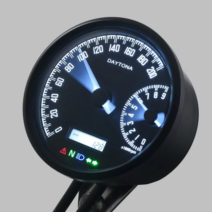 Tachometer & DZM "Velona-W" | -200 km/h Ø 80mm | -9.000 U/min | weiße Beleuchtung